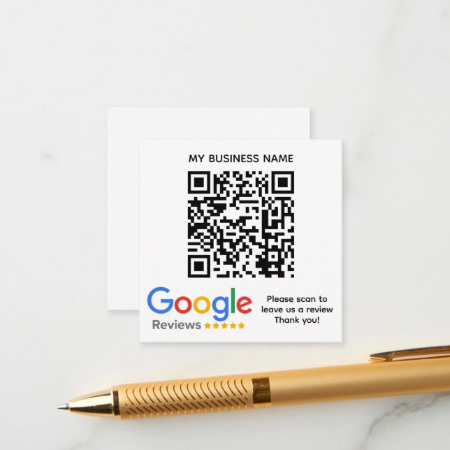 GOOGLE REVIEWS QR code Custom Branded Enclosure Card (Front/Back In Situ)