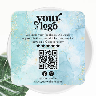 Google Reviews QR Code Modern Logo Business Review Enclosure Card
