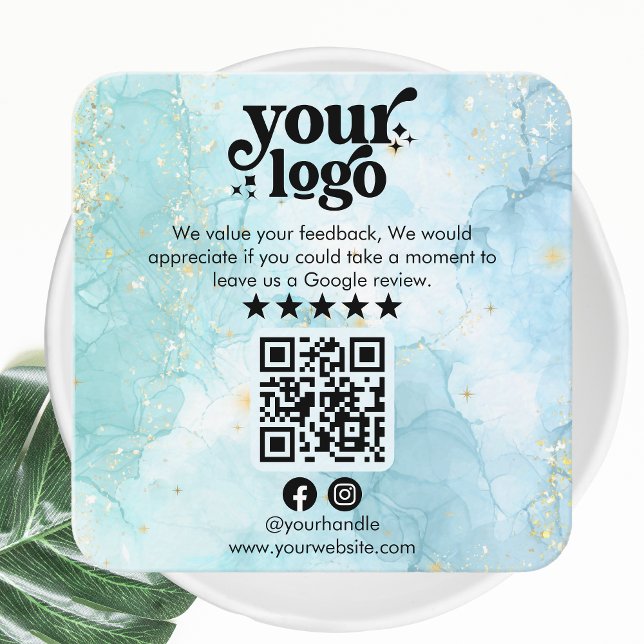 Google Reviews QR Code Modern Logo Business Review Enclosure Card (Creator Uploaded)
