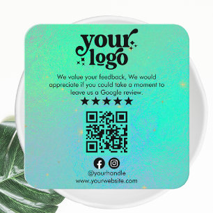 Google Reviews QR Code Modern Logo Business Review Enclosure Card