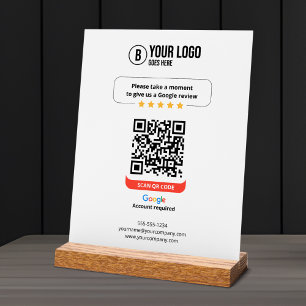 Google Reviews QR Code Rate My Business 5 Star Acrylic Sign