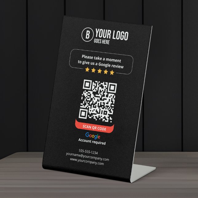 Google Reviews QR Code Rate My Business 5 Star Pedestal Sign (Creator Uploaded)