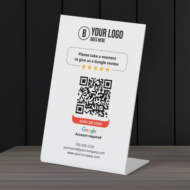 Google Reviews QR Code Rate My Business 5 Star Pedestal Sign (Creator Uploaded)