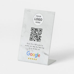 Google reviews qr code tabletop sign
