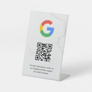 Google reviews qr code tabletop sign