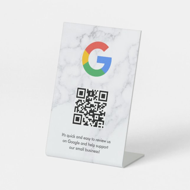 Google reviews qr code tabletop sign (Front)