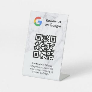 Google reviews qr code tabletop sign