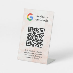 Google reviews qr code tabletop sign