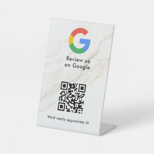 Google reviews qr code tabletop sign