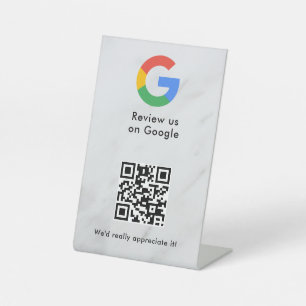 Google reviews qr code tabletop sign