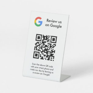Google reviews qr code tabletop sign