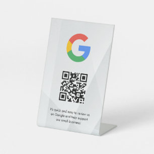 Google reviews qr code tabletop sign