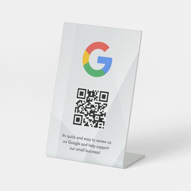 Google reviews qr code tabletop sign (Front)