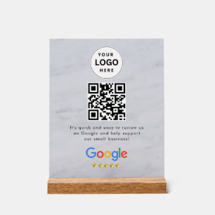 Google reviews qr code tabletop sign