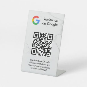 Google reviews qr code tabletop sign
