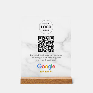 Google reviews qr code tabletop sign