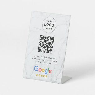 Google reviews qr code tabletop sign