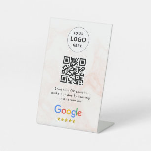 Google reviews qr code tabletop sign