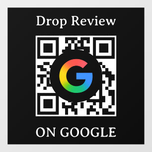 Google Reviews QR Code Window Cling Vinyl Decal
