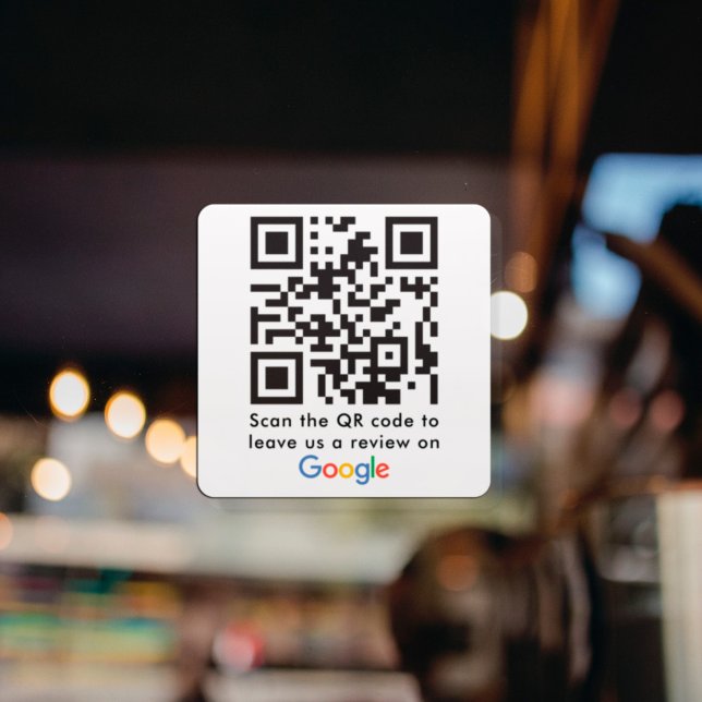 Google Reviews Request With QR Code Square Sticker (Creator Uploaded)