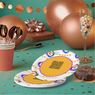 Google Reviews Tabletop Sign QR Code Pedestal Paper Plate