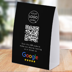 Google Reviews Tabletop Sign QR Code Table Tent