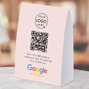 Google Reviews Tabletop Sign QR Code Table Tent