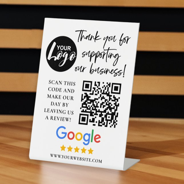 Google Reviews Thank You Logo QR Code Pedestal Sign (Creator Uploaded)
