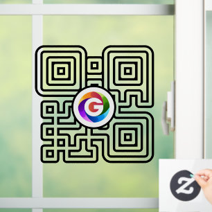 Google Reviews Window Cling QR Code Vinyl