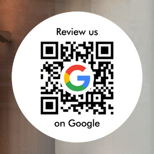 Google Reviews Window Cling   QR Code Vinyl Decal