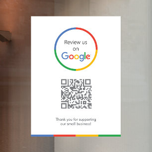 Google Reviews Window Cling   QR Code Vinyl Decal