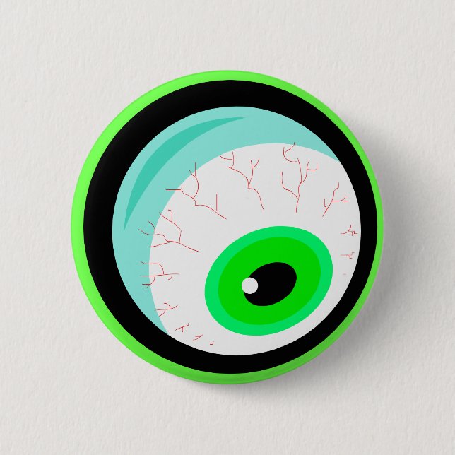 Googly Bug Eye Design 6 Cm Round Badge (Front)