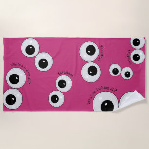 Googly eye beach towel