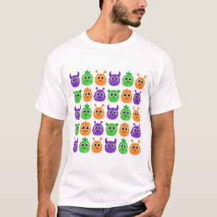 Googly Eyed Monsters Cute Halloween Pattern T-Shirt