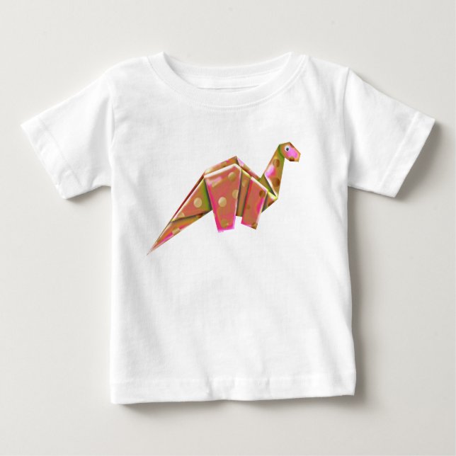 Googly-Eyed Origami Brachiosaur - Iridescent Baby T-Shirt (Front)