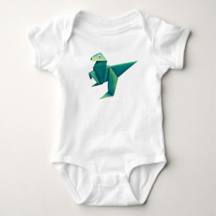 Googly-Eyed Origami Raptor Baby Bodysuit
