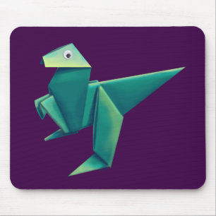 Googly-Eyed Origami Raptor Mouse Pad