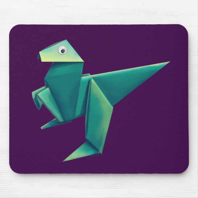 Googly-Eyed Origami Raptor Mouse Pad (Front)