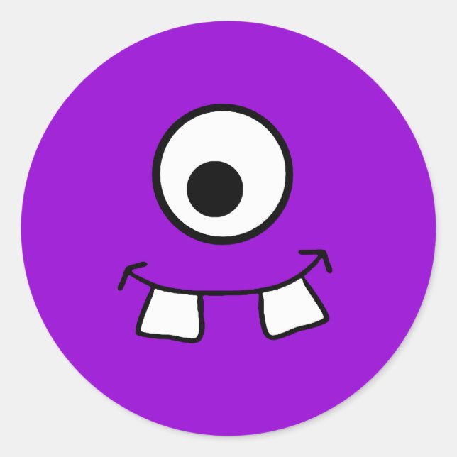 Googly Eyed Purple Monster Sticker (Front)
