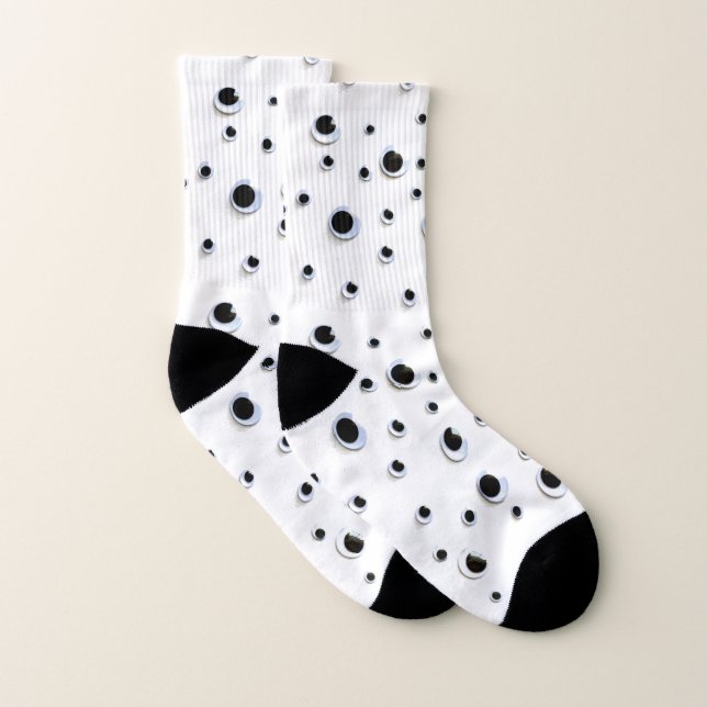 Googly Eyes Black and White Funny Cute Socks (Pair)