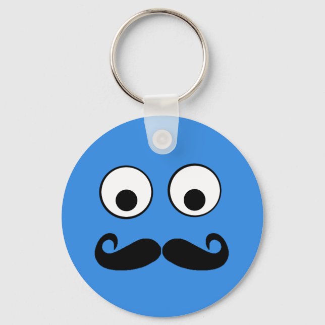 Googly Eyes with Moustache Keychain (Front)