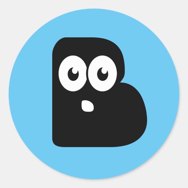 Googly Letter B Classic Round Sticker (Front)