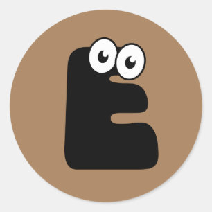 Googly Letter E Classic Round Sticker