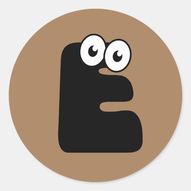 Googly Letter E Classic Round Sticker (Front)
