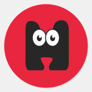 Googly Letter H Classic Round Sticker