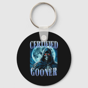 Goon Funny Gooning Meme Skeleton Certified Gooner Key Ring