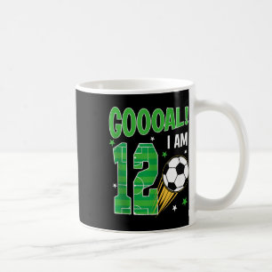 Goooal I Am 12 Year Old Birthday Boy Soccer Themed Coffee Mug