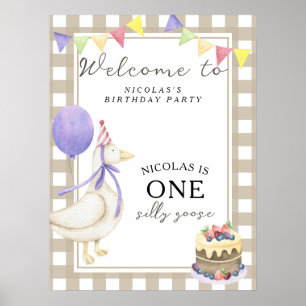 Goose 1st Birthday Party  Poster
