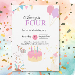 goose 4th birthday birthday invitation
