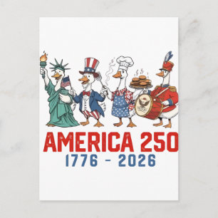 Goose 4th Of July America 250th 1776 2026  Holiday Postcard